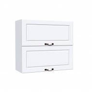 Corp superior 80 cu 2 usi orizontale Zebra MDF alb drept Corp superior 80 cu 2 usi orizontale Zebra MDF alb drept